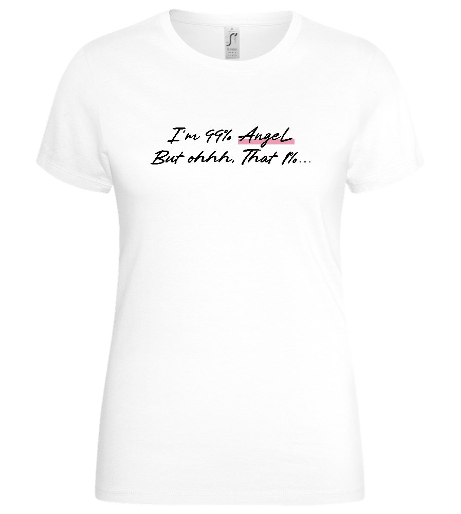 99% Angel Design - Basic women's t-shirt_WHITE_front