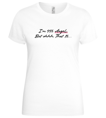 99% Angel Design - Basic women's t-shirt_WHITE_front