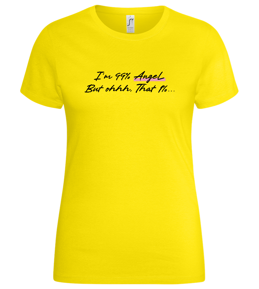 99% Angel Design - Basic women's t-shirt_YELLOW_front