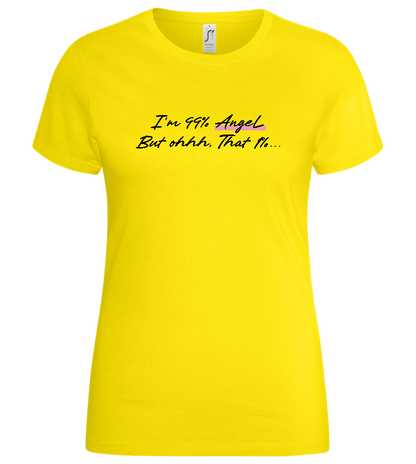 99% Angel Design - Basic women's t-shirt_YELLOW_front