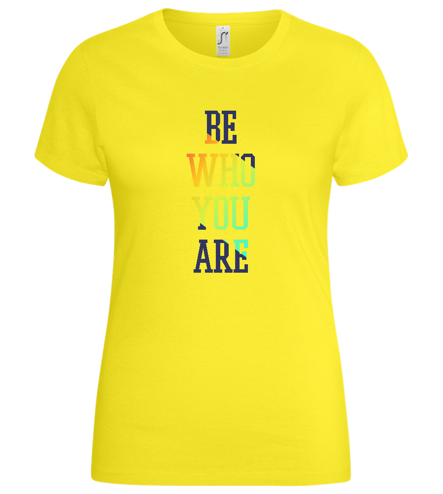 Who You Are Gradient Design - Basic women's t-shirt_LEMON_front