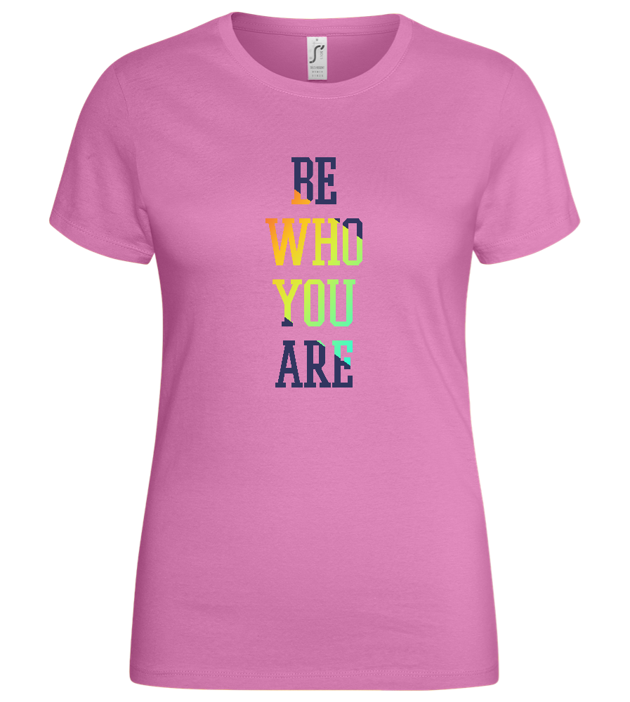 Who You Are Gradient Design - Basic women's t-shirt_PINK ORCHID_front