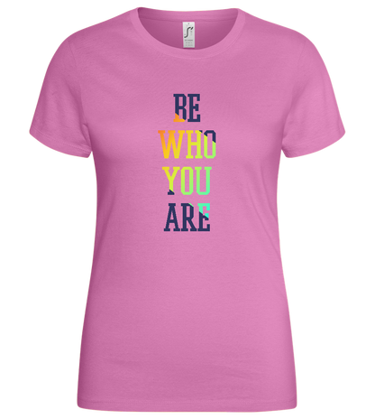 Who You Are Gradient Design - Basic women's t-shirt_PINK ORCHID_front