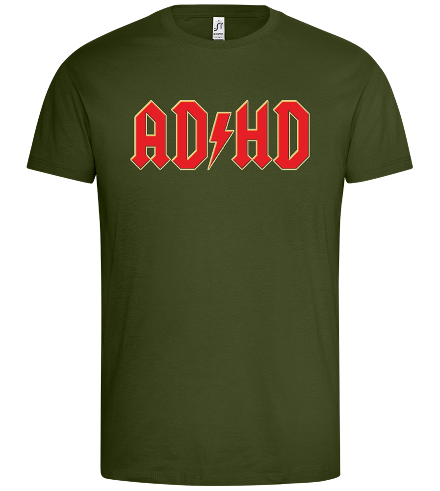 ADHD Design - Premium men's t-shirt_DARK KHAKI_front