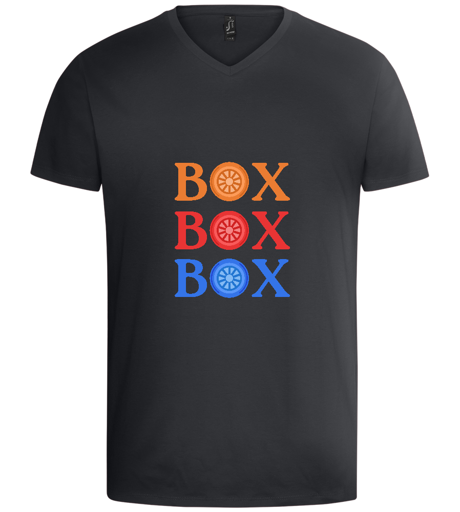 Box Box Box Design - Basic men's v-neck t-shirt_DARK GRAY_front