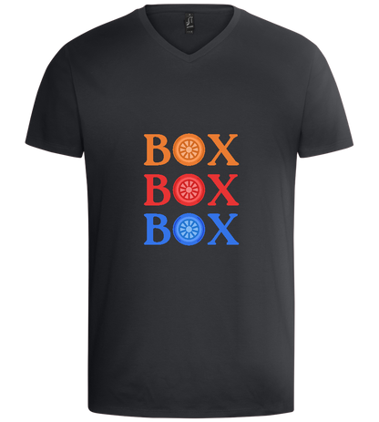 Box Box Box Design - Basic men's v-neck t-shirt_DARK GRAY_front