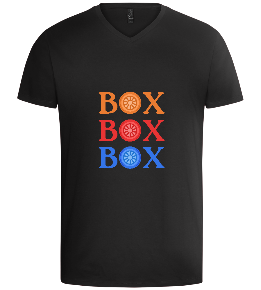 Box Box Box Design - Basic men's v-neck t-shirt_DEEP BLACK_front