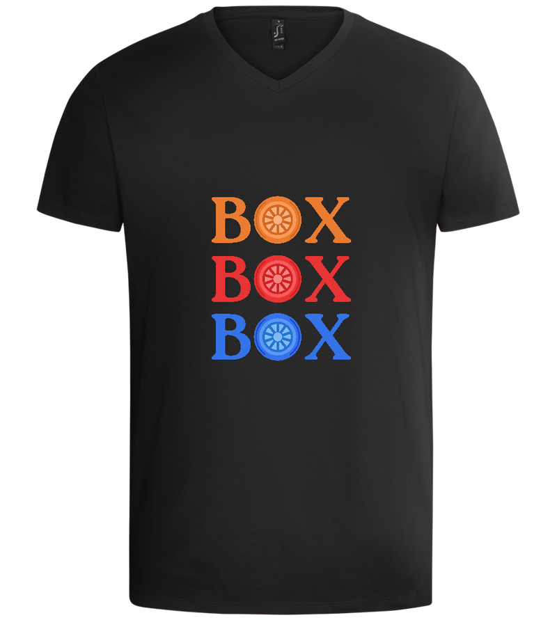 Box Box Box Design - Basic men's v-neck t-shirt_DEEP BLACK_front