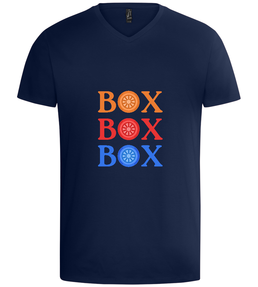 Box Box Box Design - Basic men's v-neck t-shirt_MARINE_front