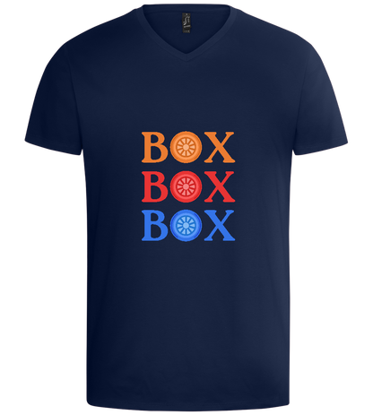 Box Box Box Design - Basic men's v-neck t-shirt_MARINE_front