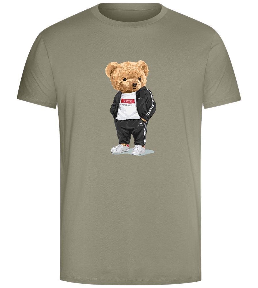 Bear Love Yourself Design - Comfort Unisex T-Shirt_KHAKI_front