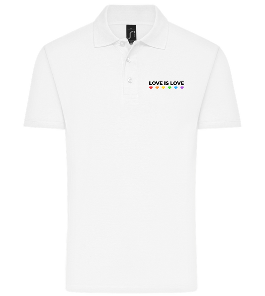 Love is Love Hearts Design - Basic men's polo shirt_WHITE_front