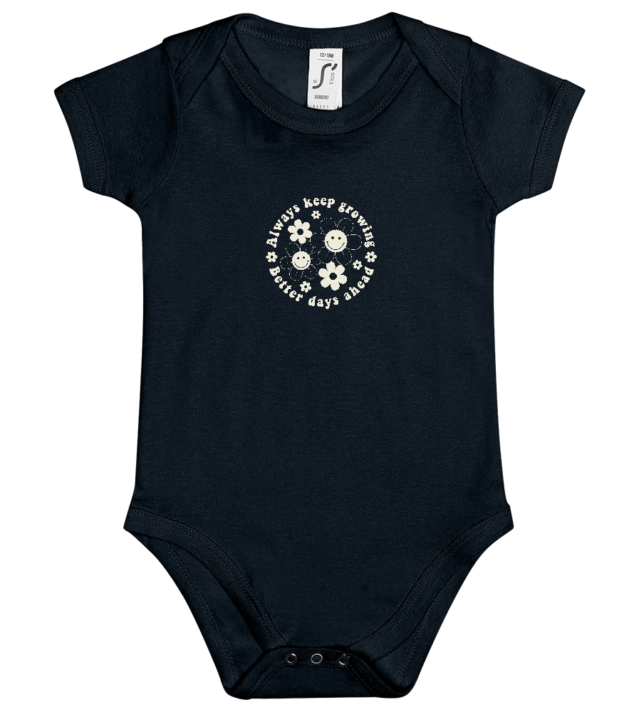 Keep Growing Design - Baby bodysuit_BLACK_front