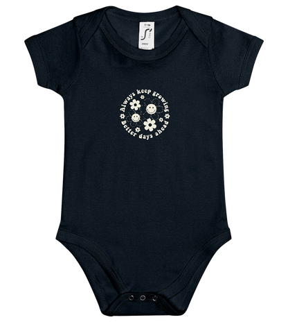 Keep Growing Design - Baby bodysuit_BLACK_front