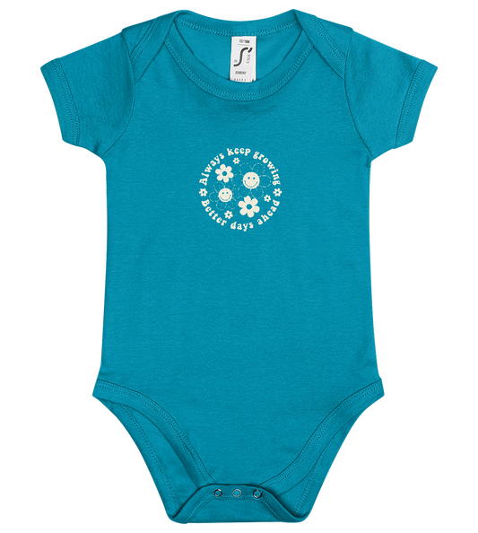 Keep Growing Design - Baby bodysuit_TURQUOISE_front