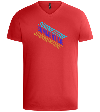 Summertime Design - Basic men's v-neck t-shirt_RED_front