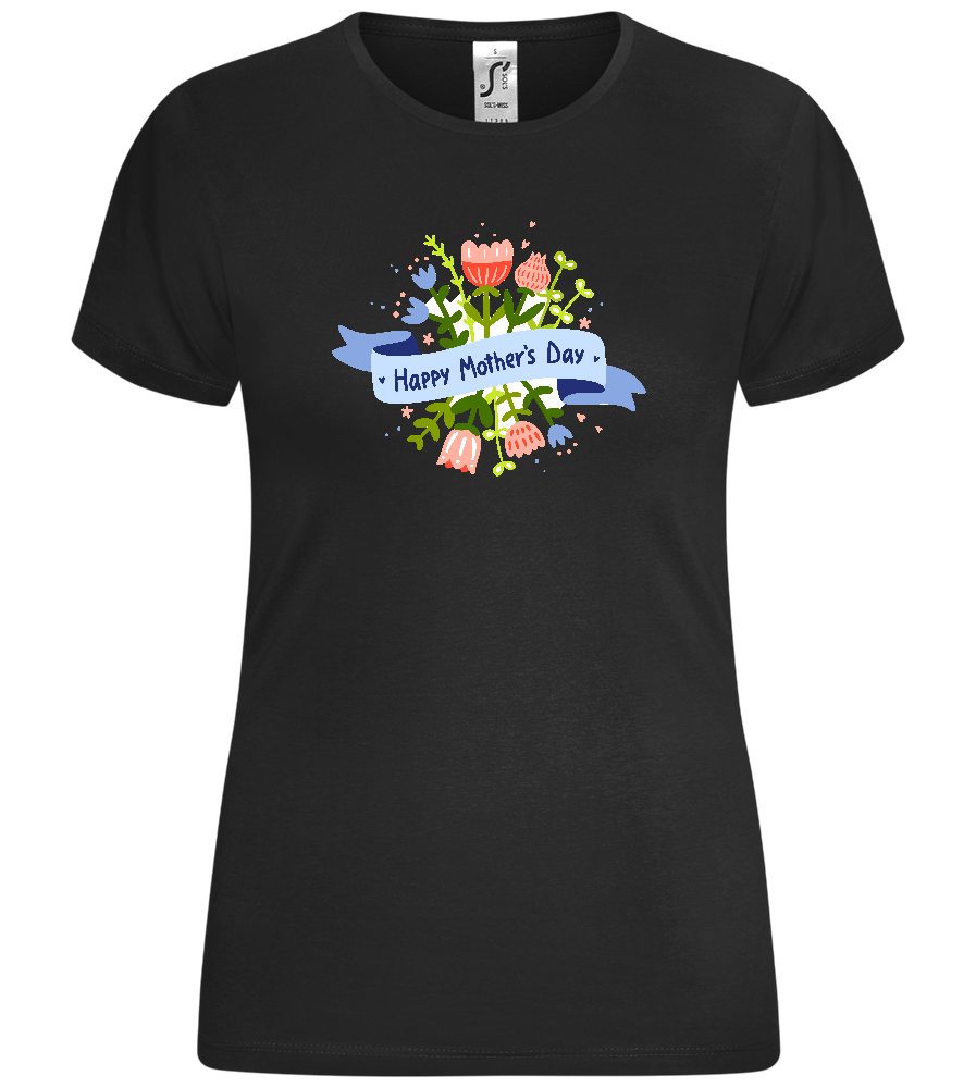 Mother's Day Flowers Design - Comfort women's t-shirt_DEEP BLACK_front