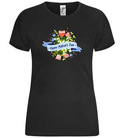 Mother's Day Flowers Design - Comfort women's t-shirt_DEEP BLACK_front