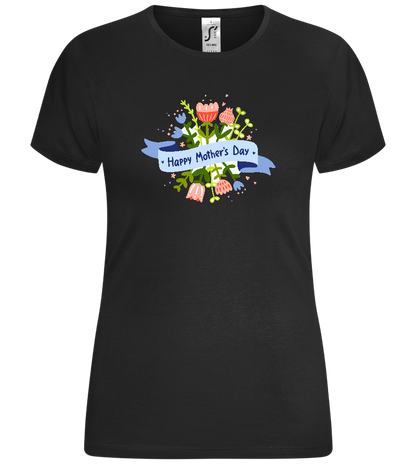 Mother's Day Flowers Design - Comfort women's t-shirt_DEEP BLACK_front