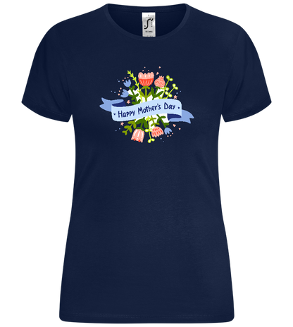 Mother's Day Flowers Design - Comfort women's t-shirt_MARINE_front