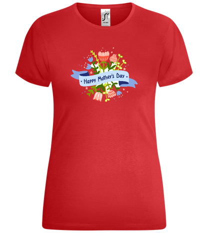 Mother's Day Flowers Design - Comfort women's t-shirt_RED_front