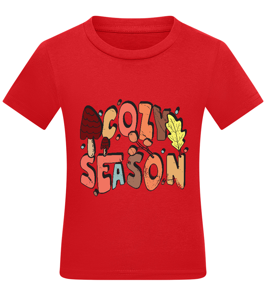 Cozy Season Design - Comfort kids fitted t-shirt_RED_front