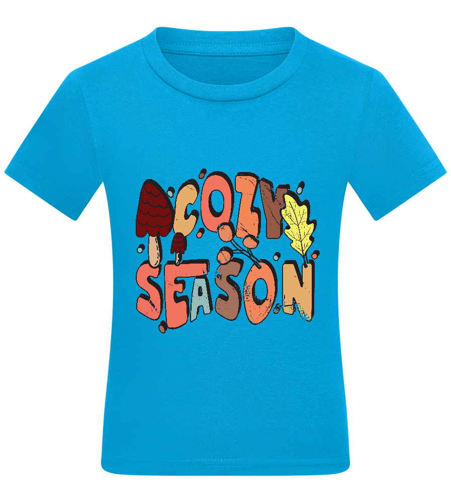 Cozy Season Design - Comfort kids fitted t-shirt_TURQUOISE_front