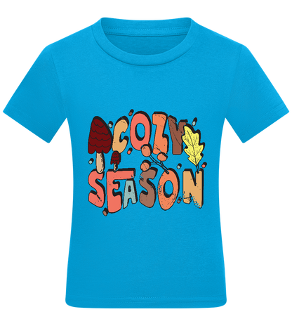 Cozy Season Design - Comfort kids fitted t-shirt_TURQUOISE_front