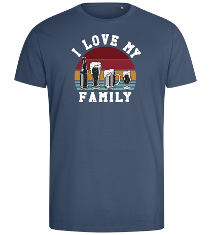 I Love My Family Design - Comfort men's fitted t-shirt_DENIM_front