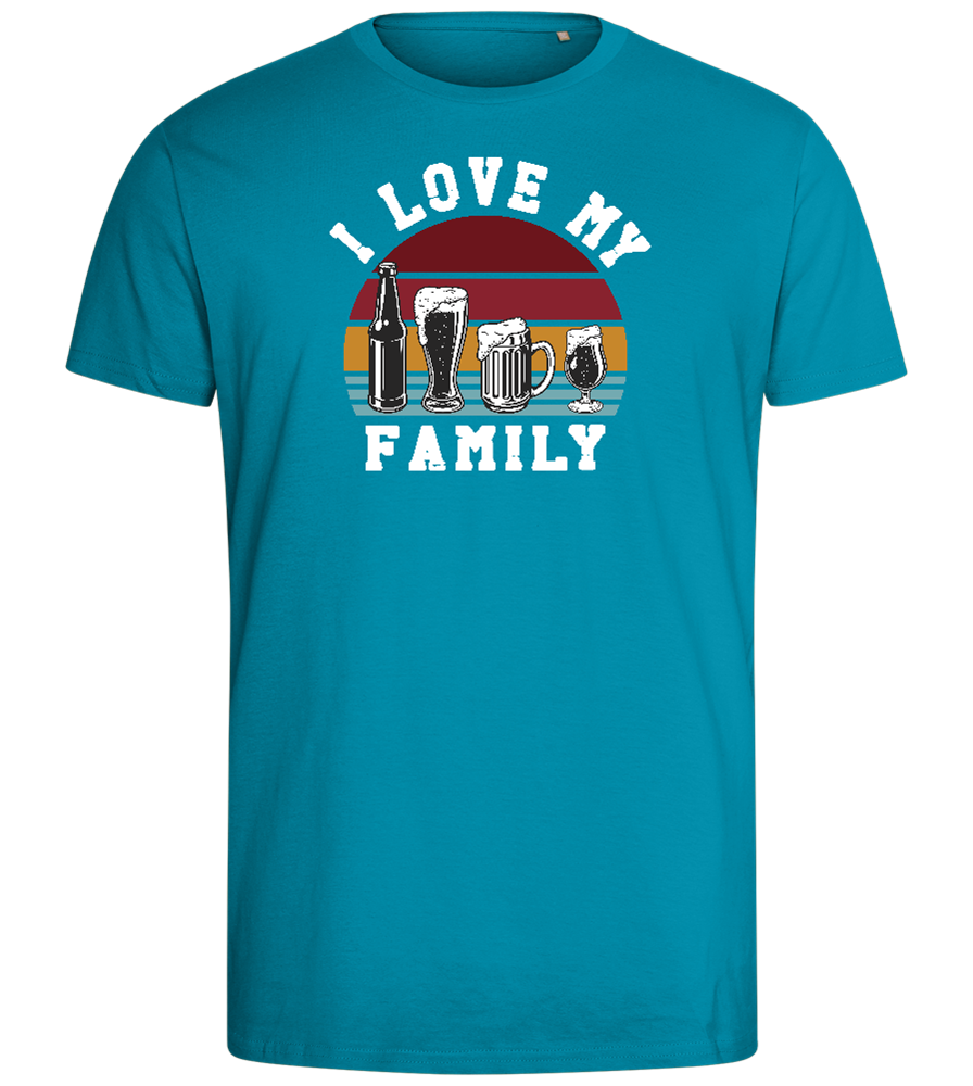 I Love My Family Design - Comfort men's fitted t-shirt_TURQUOISE_front