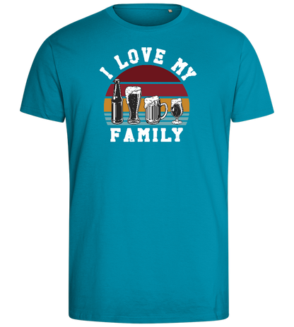 I Love My Family Design - Comfort men's fitted t-shirt_TURQUOISE_front