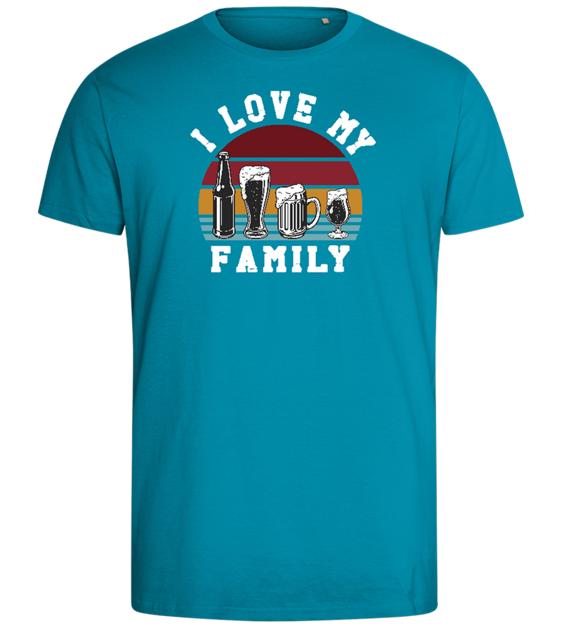 I Love My Family Design - Comfort men's fitted t-shirt_TURQUOISE_front