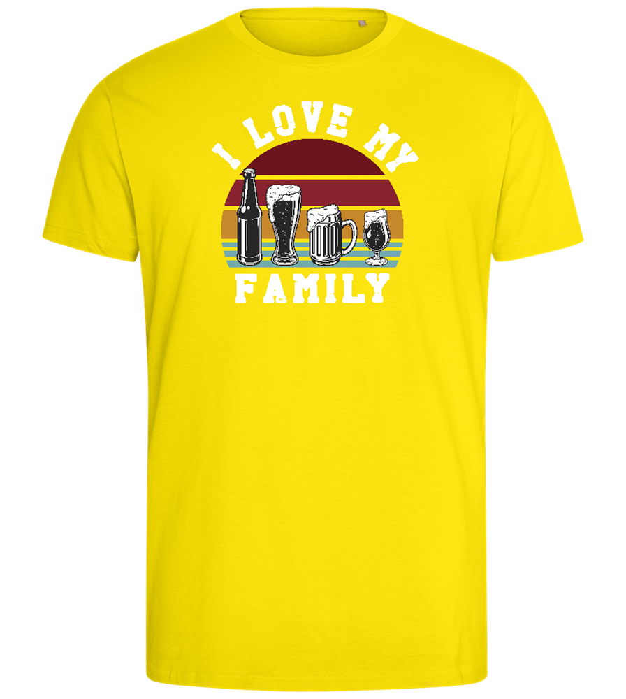 I Love My Family Design - Comfort men's fitted t-shirt_YELLOW_front