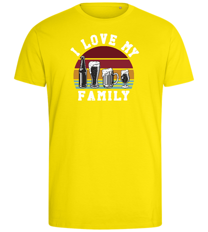 I Love My Family Design - Comfort men's fitted t-shirt_YELLOW_front