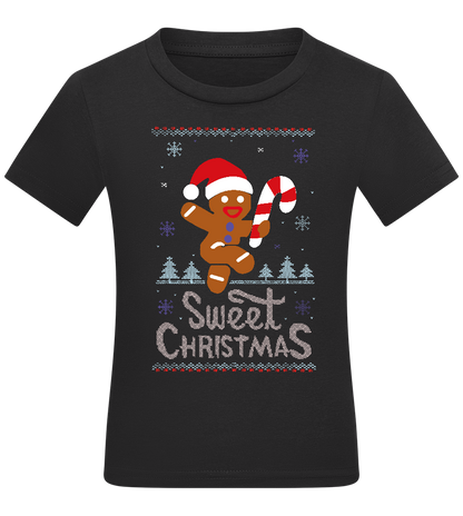 Gingerbread Man Design - Comfort kids fitted t-shirt_DEEP BLACK_front