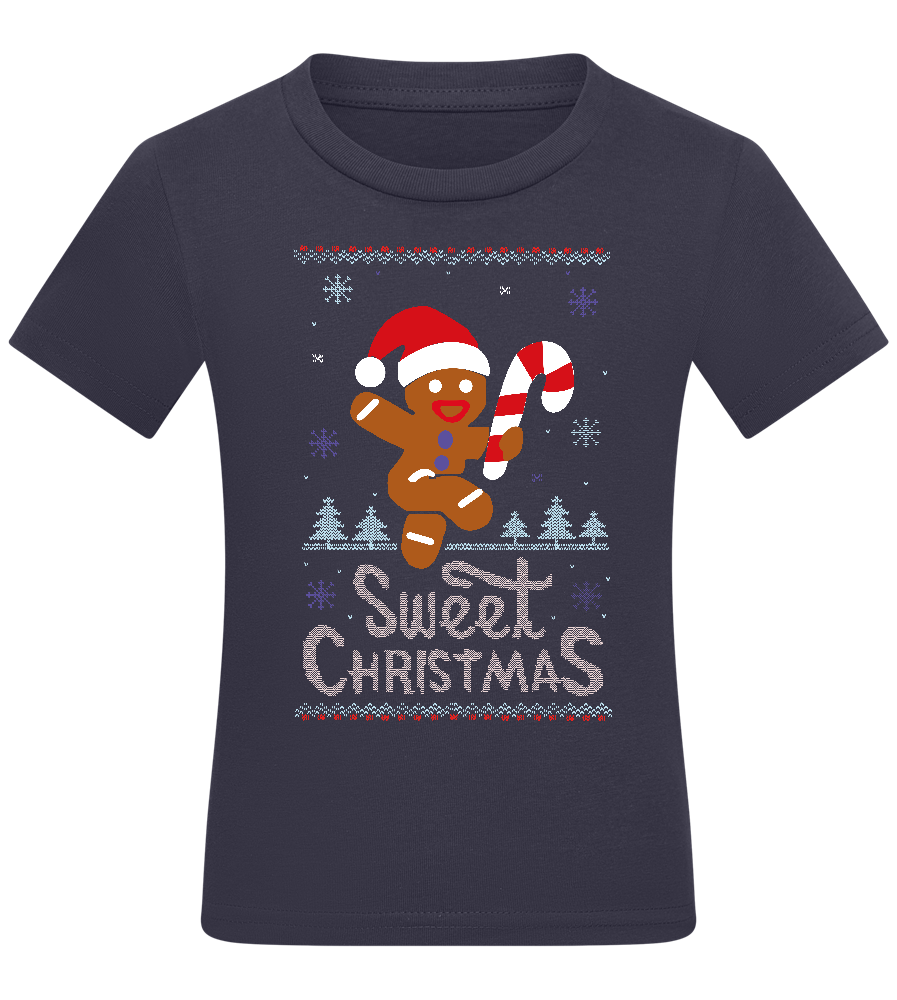 Gingerbread Man Design - Comfort kids fitted t-shirt_FRENCH NAVY_front