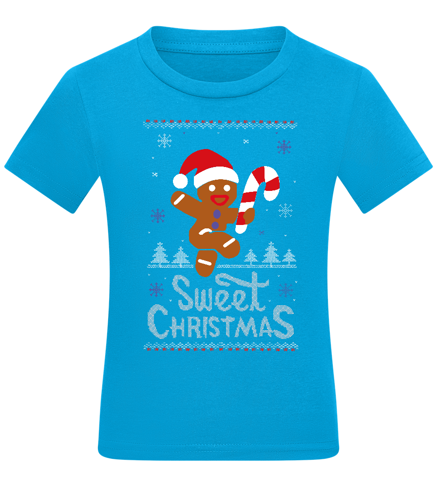 Gingerbread Man Design - Comfort kids fitted t-shirt_TURQUOISE_front