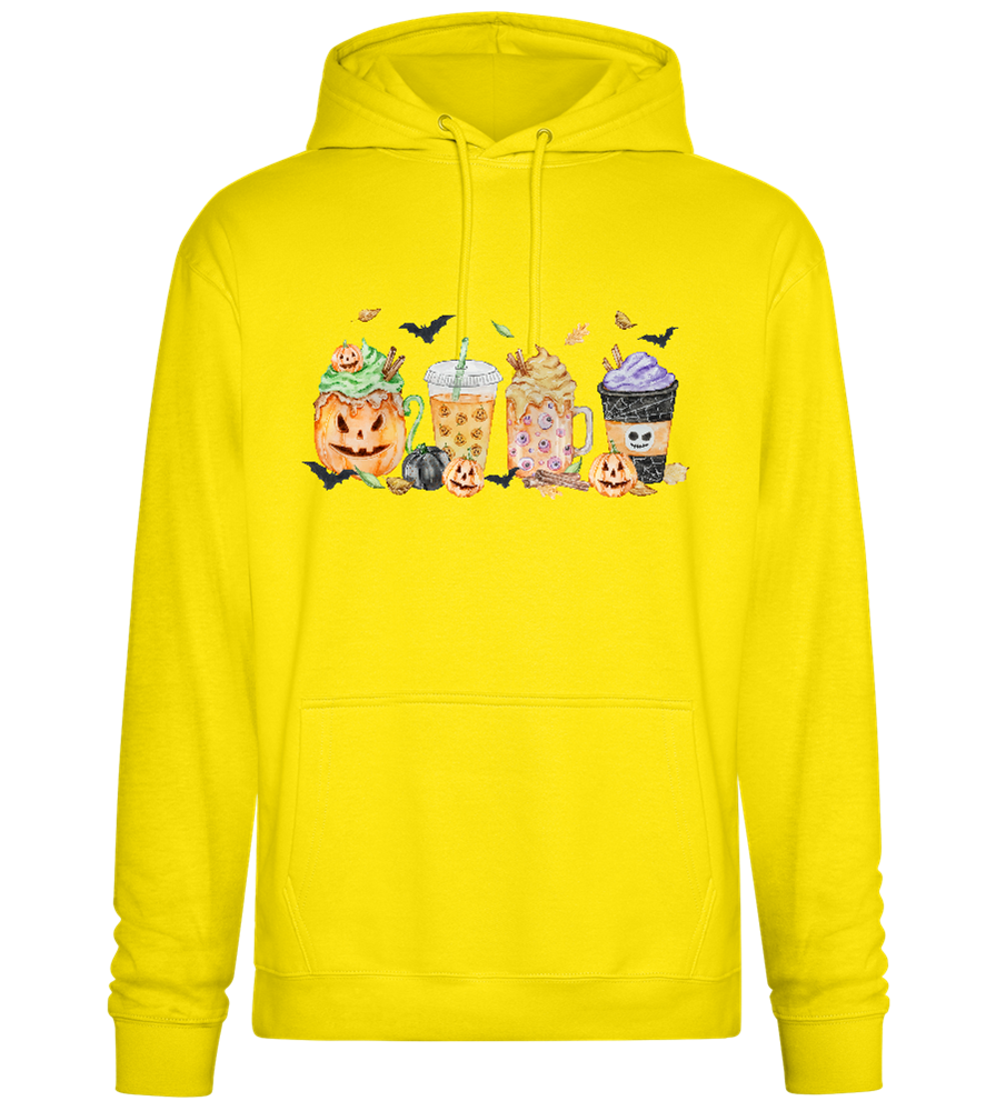 Halloween Drinks Design - Premium Essential Unisex Hoodie_YELLOW_front