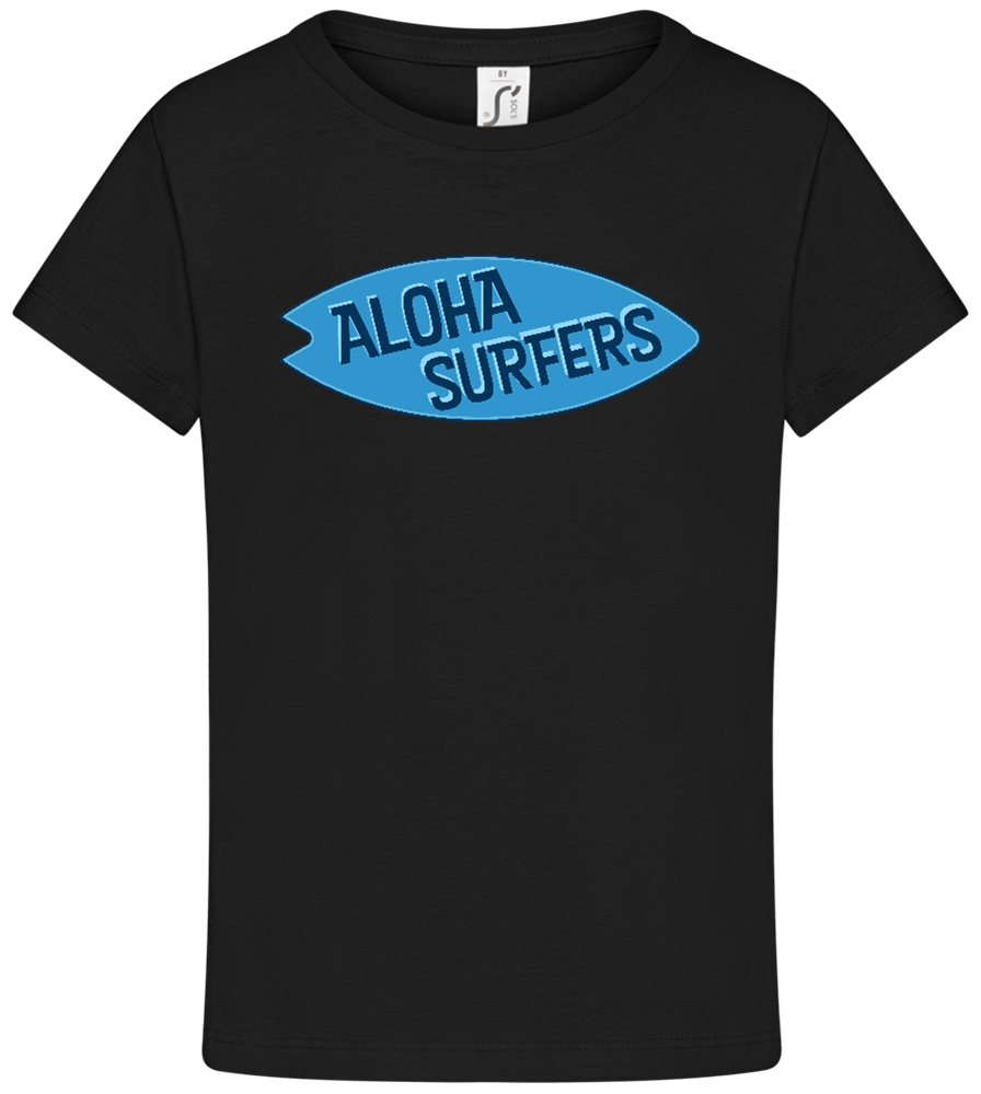 Aloha Surfers Design - Comfort girls' t-shirt_DEEP BLACK_front