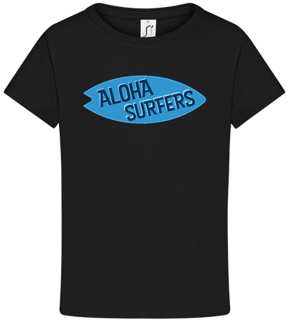 Aloha Surfers Design - Comfort girls' t-shirt_DEEP BLACK_front