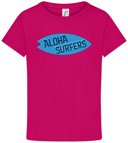 Aloha Surfers Design - Comfort girls' t-shirt_FUCHSIA_front