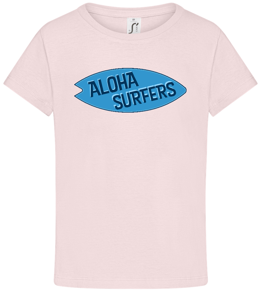 Aloha Surfers Design - Comfort girls' t-shirt_MEDIUM PINK_front