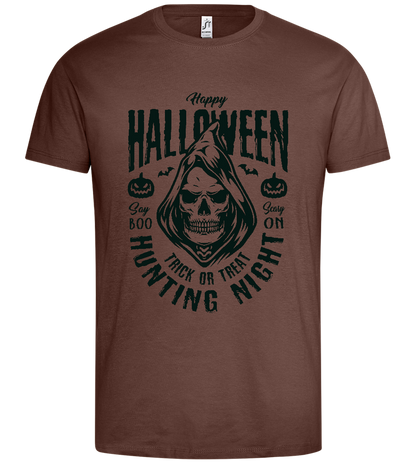 Hunting Night Design - Premium men's t-shirt_CHOCOLATE_front