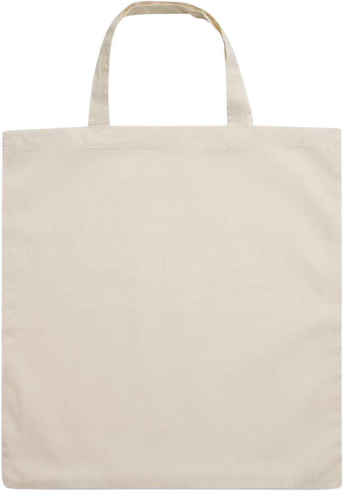 Essential short handle cotton shopping bag_BEIGE_front