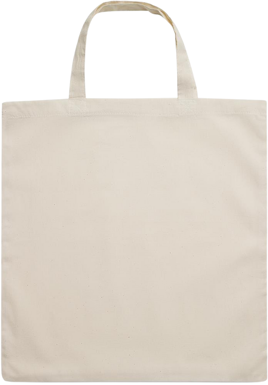 Essential short handle cotton shopping bag_BEIGE_front