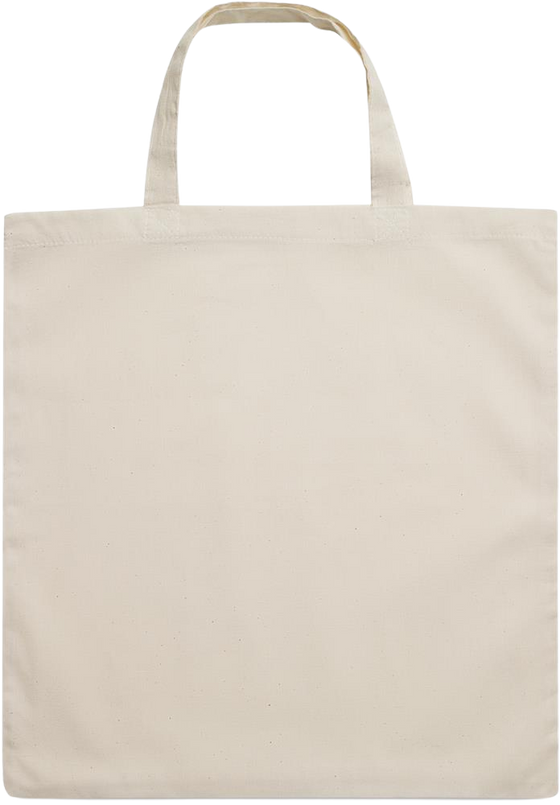 Essential short handle cotton tote bag_BEIGE_front