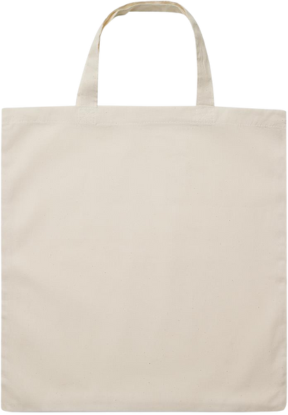 Essential short handle cotton shopping bag_BEIGE_back