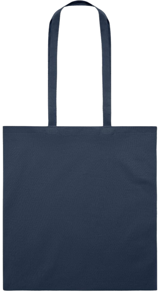 Teacher Pencil Design - Premium colored cotton tote bag_FRENCH NAVY_back