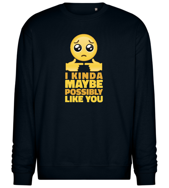 I Possibly Like You Design - Comfort Essential Unisex Sweater_BLACK_front