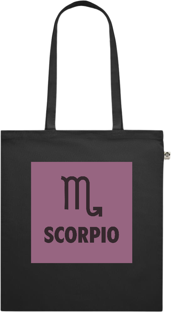 Zodiac Scorpio Design - Premium colored organic cotton shopping bag_BLACK_front